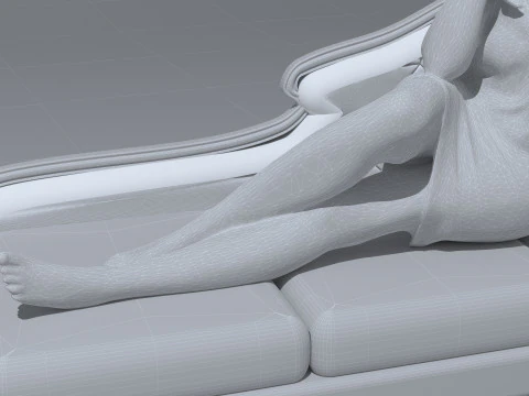 Evelyn on the Divan 3D Model