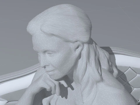 Evelyn on the Divan 3D Model