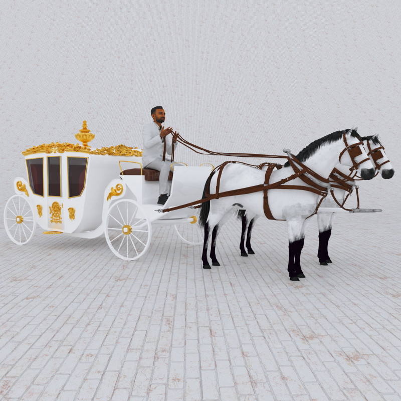 Royal Carriage 2 - 4K 3D-Modell .c4d .max .obj .3ds .fbx .stl .blend