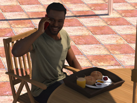 Breakfast Shop 4K 3D Model