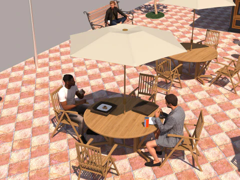 Breakfast Shop 4K 3D Model