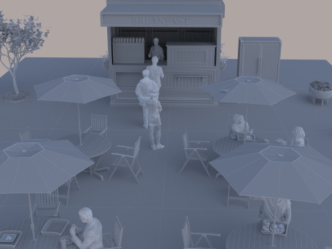 Breakfast Shop 4K 3D Model