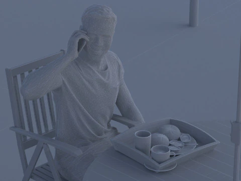 Breakfast Shop 4K 3D Model