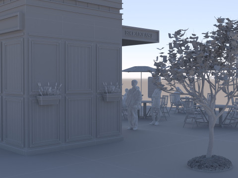 Breakfast Shop 4K 3D Model