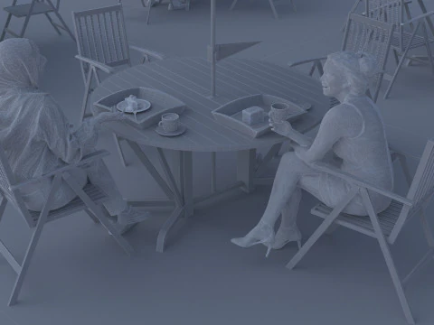 Breakfast Shop 4K 3D Model
