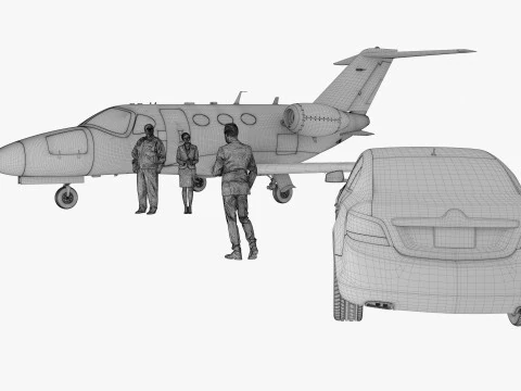 Private Jet 4K 3D Model