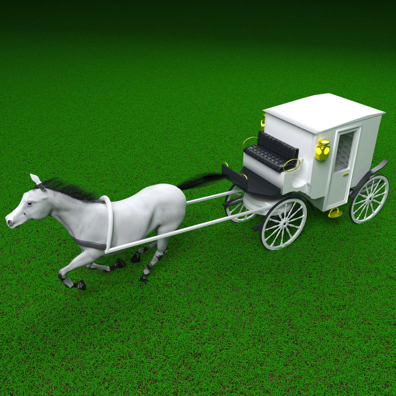 Carrozza bianca 4K Modello 3D .c4d .max .obj .3ds .fbx .stl .blend 