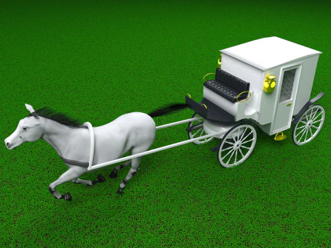 Carrozza bianca 4K Modello 3D