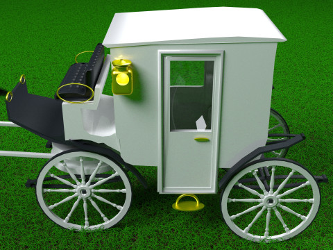 White Carriage 4K Model 3D