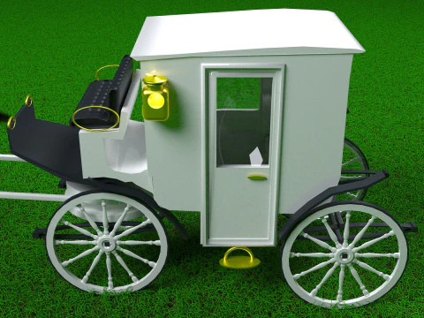 Carrozza bianca 4K Modello 3D