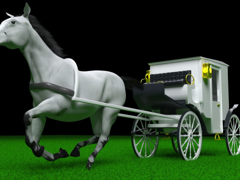 White Carriage 4K Model 3D