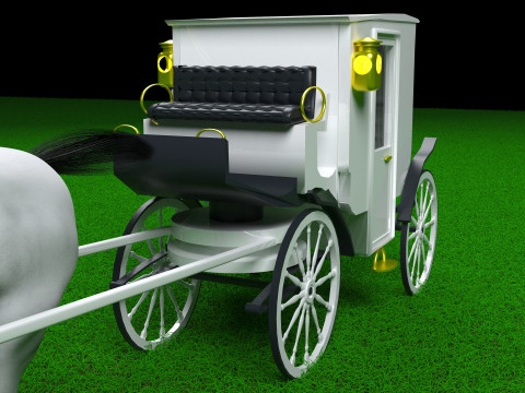 White Carriage 4K Model 3D