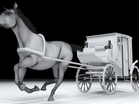 White Carriage 4K Model 3D