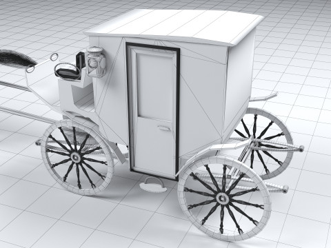 White Carriage 4K Model 3D