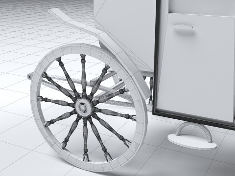 White Carriage 4K Model 3D