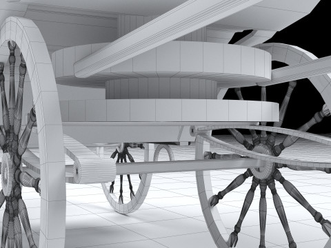 White Carriage 4K Model 3D