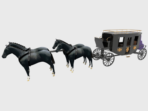 Western Wagon 7 - 4K 3D Модель