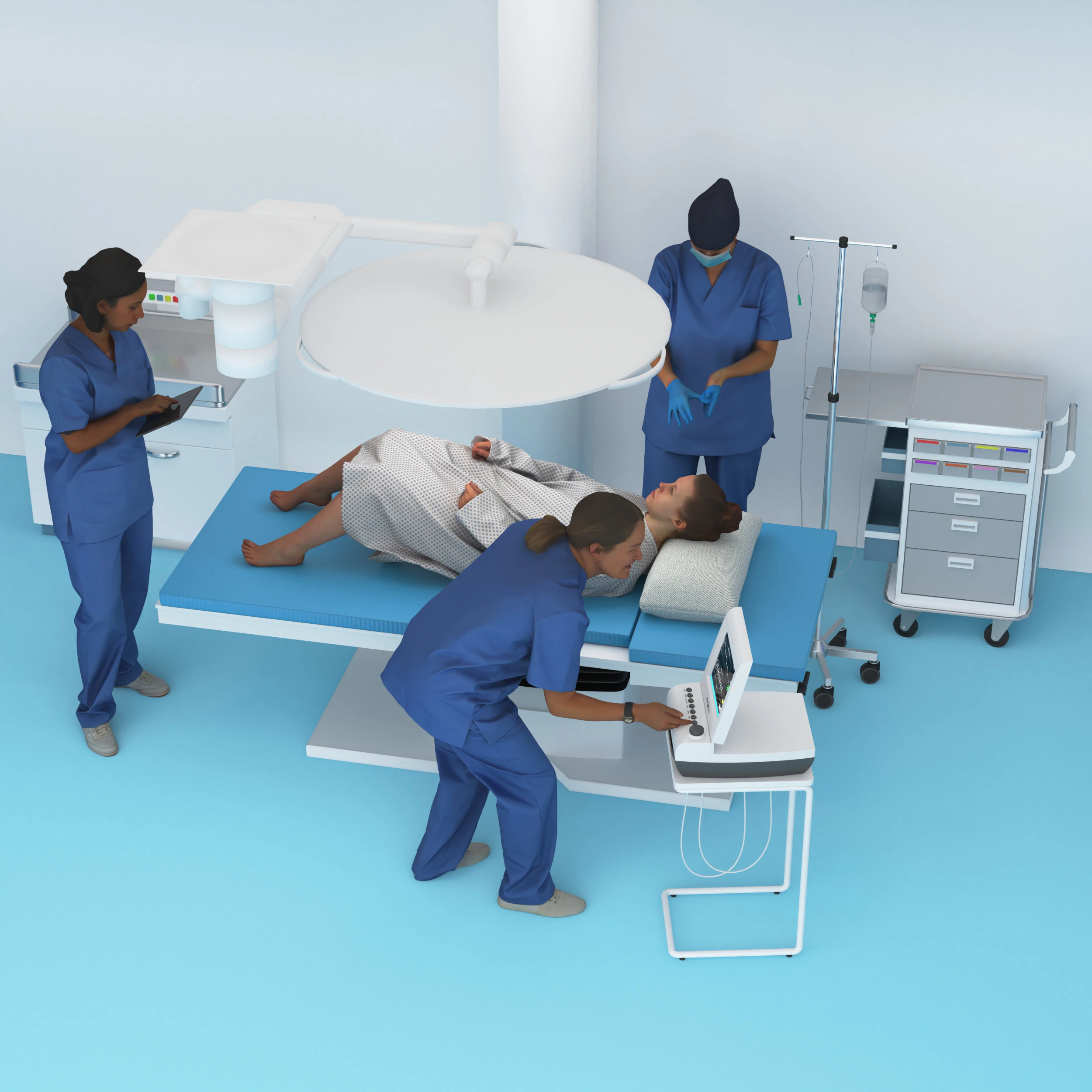 Operating Theater 4K 3D Model .c4d .max .obj .3ds .fbx .stl .blend 