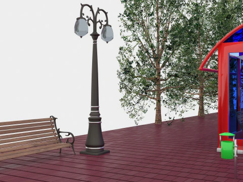 Tram and Station 2 3D Model