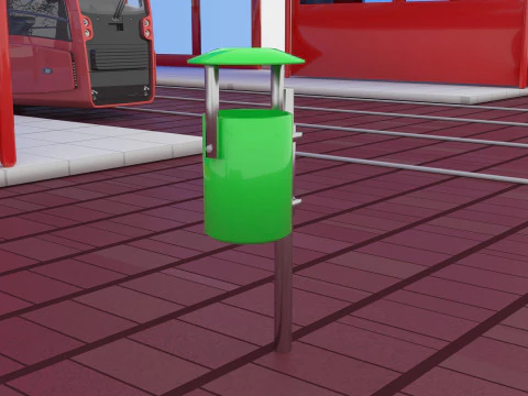 Tram and Station 2 3D Model
