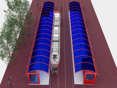 Tram and Station 2 3D Model