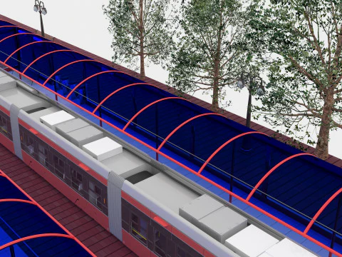 Tram and Station 2 3D Model