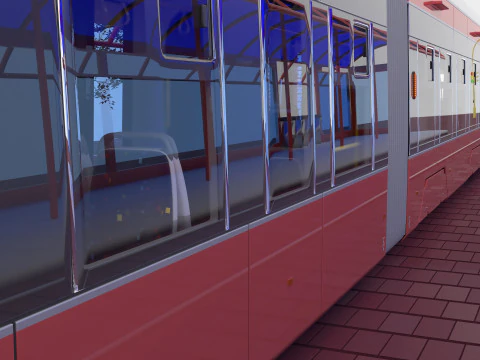 Tram and Station 2 3D Model