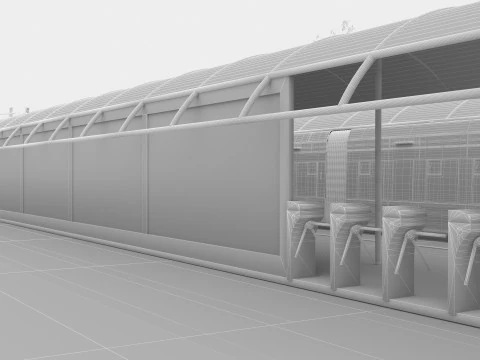 Tram and Station 2 3D Model