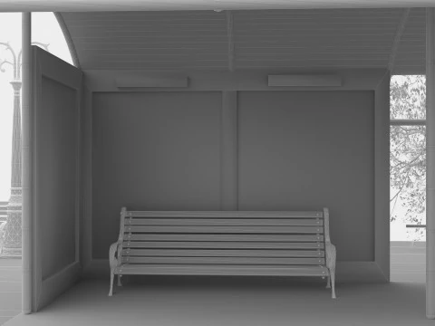 Tram and Station 2 3D Model