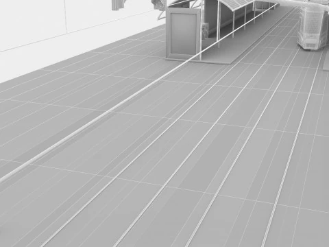 Tram and Station 2 3D Model