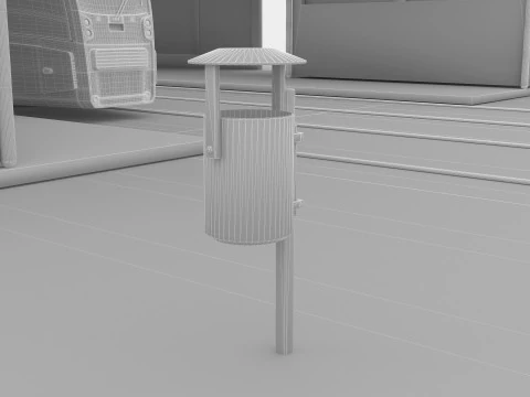Tram and Station 2 3D Model