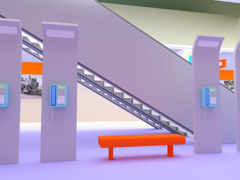 High-Tech Subway and Station 4K 3D Model