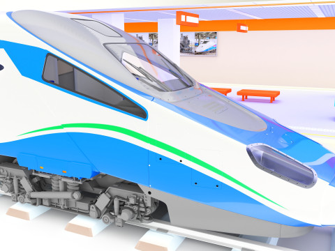 High-Tech Subway and Station 4K 3D Model