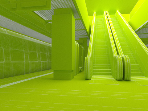 High-Tech Subway and Station 4K 3D Model