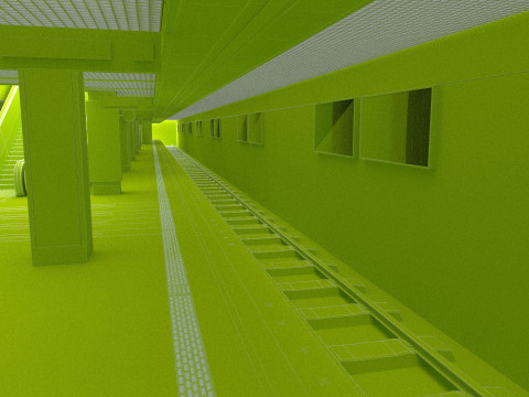 High-Tech Subway and Station 4K 3D Model