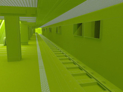 High-Tech Subway and Station 3D Model