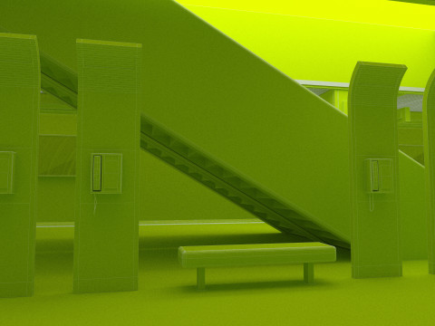 High-Tech Subway and Station 4K 3D Model