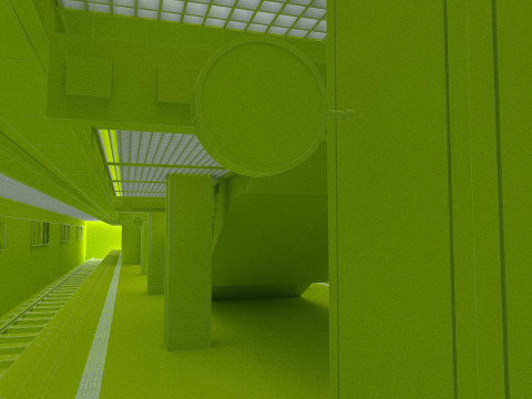 High-Tech Subway and Station 4K 3D Model