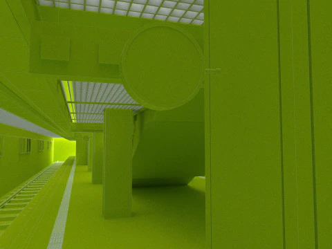 High-Tech Subway and Station 3D Model