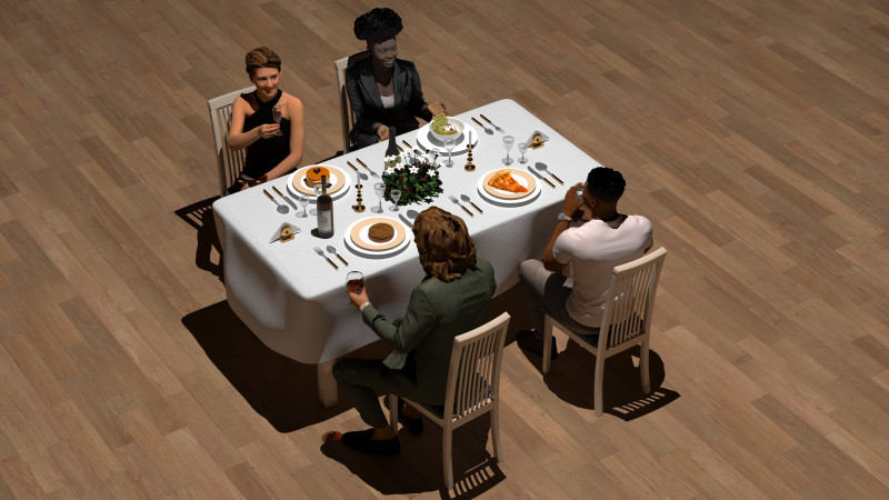 Dinner 4K 3D Model .c4d .max .obj .3ds .fbx .stl .blend 