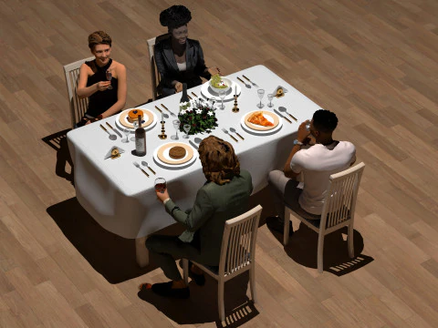 Вечеря 4K 3D Модель