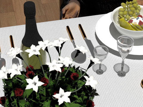 Dinner 4K 3D Model