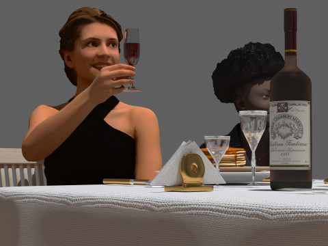 Dinner 4K 3D Model