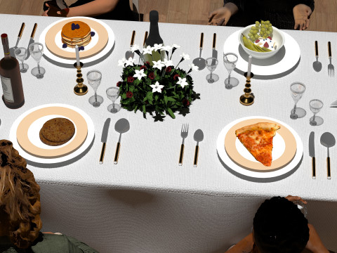 Dinner 4K 3D Model