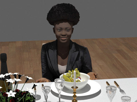 Dinner 4K 3D Model