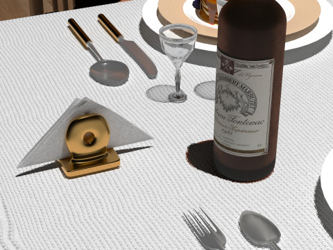 Dinner 4K 3D Model