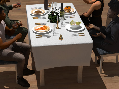 Dinner 4K 3D Model