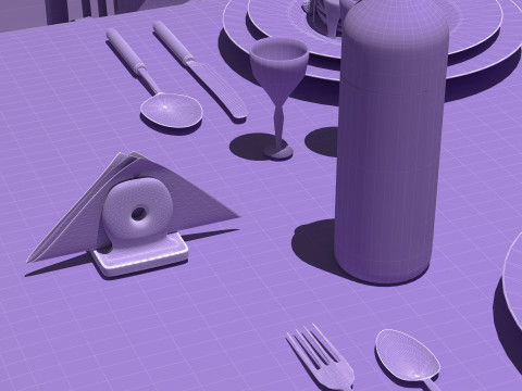 Dinner 4K 3D Model