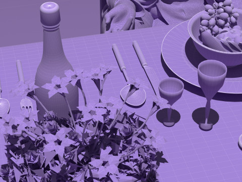 Dinner 4K 3D Model