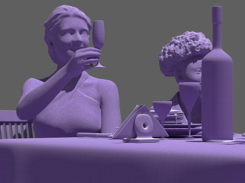 Dinner 4K 3D Model